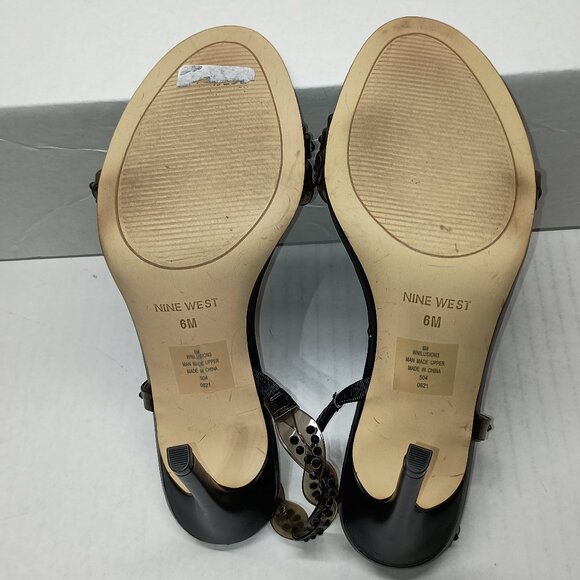 NINE WEST Womens Black Ilusion Round Toe Stiletto Slip On Slingback Sandal 6 M - Picture 5 of 10